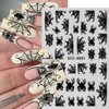 Spider Nail Stickers for Nail Art 8 Sheets Halloween Nail Art Stickers 3D Self-Adhesive Black White Spider Web Design Halloween Nail Charms Goth Nail Art Decorations for Women DIY Salon Nail Supplies