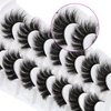 Losha False Lashes Super Fluffy Faux Mink Eyelashes Dramatic Long and Full Fake Eyelashes 7 Pairs Pack Volume Lashes