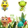 HORUIUS Insect Animal Balloons Bee Gecko Ant Mantis Foil Mylar Balloon for Baby Shower Kids' Boys Garden Insect Animals Theme Birthday Party Supplies Decorations 4PCS
