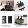 Kitchen Soap Dispenser Set, with Hand and Dish Soap, Sponge Caddy and Brush Holder 4-in-1 Kitchen Dual Soap Dispenser Set for Kitchen Sink, Bathroom - Black