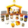 Pamonrueer 19 Pcs Little Nativity Set Christmas Nativity Scene Resin Hand-Painted Nativity Set Figures Party Decorations Tabletop