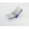 Faship Blue Rhinestone Crystal Floral Hair Comb