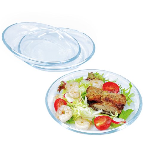 FORVINO Clear Tempered Glass Dessert and Salad Plates - 7-Inch Round Plates for Toast, Cheese, Appetizer, Side, and Pie - Set of 3