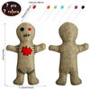 Kathfly 8 Pcs Voodoo Doll Set Include Horror Doll, 7 Pcs Skull Pins Ghost Doll Soft Revenge Dammit Creepy Dolls Pin Holder Voodoo Resin Metal Straight Pins Stress Relieving(Flaxen)