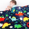 Lukeight Dinosaur Toddler Blanket for Boys and Girls, 380GSM Thick Soft Cartoon Baby Blanket for 1 2 3 Year Old Boy, Small Warm Dinosaur Fleece Baby Blanket for Crib, Bed, Travel-40x30 Inches
