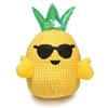 Dog Toys 8 Inch Hawaiian Pineapple Soft Plush Squeaker Crinkle Choose Boy Girl or Set of Both (8 Inch Boy Pineapple)