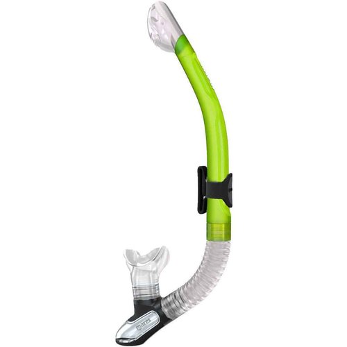 Mares Italian Design Premium Collection Ergo Dry Snorkel - Comfortable Silicone Mouthpiece and Purge Valve for Snorkeling and Scuba, Lime