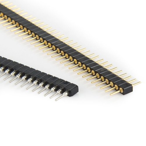 DIYhz Male and Female Pin Header (5pair) Gold Plated (ROHS) Single Row Round Pin 1 * 40 40P Straight Needle Male PCB Pin Header 2.54 mm Male Pin Header Connector Gold Used in Computer and Breadboard