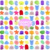 100 Pcs Mochi Squeeze Toys (Random) Kawaii Mochi Squishies Toy for Kids, Mini Soft Stress Relief Toy for Birthday Party Favors, Easter Egg Fillers, Classroom Prize, Pinata Loot Goodie Bag Filler