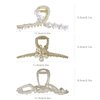 Yonchic 3-Piece Multiple Shapes Metal Hair Clips, Tulip Hair Claws for Thin/Medium Thick Hair, Elegant Camellia Barrettes Strong Hold Clamps Non Slip Cute Rhinestone Catch Accessories