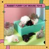 60 Pcs Furry Mice Interactive Catch Play Rabbit Fur Mouse Cat Toy Rattle Sound Rat Plush for PET Cats and Kittens, 3 Colors