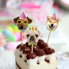 TSJ 24PCS Dog Cupcake Toppers, Dogs Face Cake Toppers, Puppy Pet Theme Birthday Party Decorations Supplies for Kids