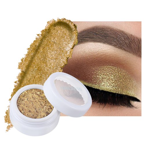 Ofanyia Creme Eyeshadow, Mashed Potato Pearlescent Monochrome Eyeshadow, High Pigmented Shimmer Cream Eyeshadow, Long-lasting Polarized Light Not Smudged Eye Shadow (11# Golden(chameleon))