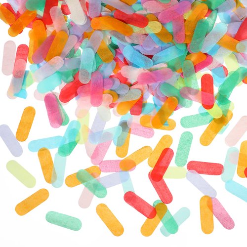 Civaner 50g/ 200g Tissue Sprinkle Confetti Donut Table Confetti Colorful Rainbow Sprinkle Confetti for Ice Cream Theme Party Birthday Party Suppliers Decoration(200g)