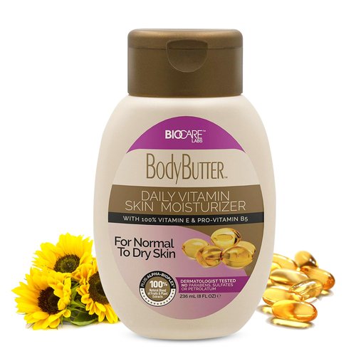 Biocare Labs Moisturizing Body Butter - Body Cream with Vitamin E and Pro-Vitamin B5 - Instantly Penetrates and Deeply Renews Skin - Lotion Designed for Visibly Smoother Skin
