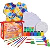J MARK 38-Piece Toddler Paint Set, Includes Washable Tempera Paint, Art Smock, Painting Paper, Brushes, Tools