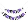 Halloween Birthday Banner - Halloween Birthday Party Decoration,witch Hat Banner,spooky Birthday Banner,black Purple Halloween Birthday Banner