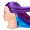 Hairginkgo Mannequin Head 26"-28" Super Long Synthetic Fiber Hair Manikin Head Styling Hairdresser Training Head Cosmetology Doll Head for Cutting Braiding Practice with Clamp (Colorful)