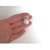 Generic Small mini lite gold metal hair claw clip with faux pearls and crystals