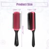 VOCOSTE Hair Brush, 9 Row Styling Brush for Women, Detangling Brush Travel Wet Hair Brush, for Curly Straight Wavy Hair, Barber Brush Tools, Black Red