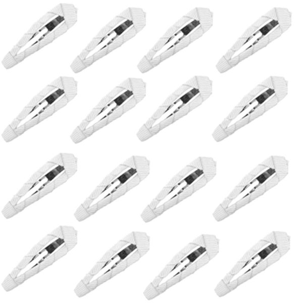 Q-YO Women 2" Ribbon Wrapped Snap Clips, Barrettes (50pc 2"- White)