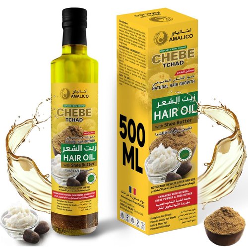 AMALICO Chebe Hair Growth Oil with Chebe Powder and Shea Butter (16.9 FL OZ) Chebe Oil for Hair G...