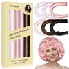 Heatless Curls Overnight Blowout Rods - 6 Pcs No-Heat Hair Curler Set, Hair Rollers for Long Hair with Bonnet for Sleeping