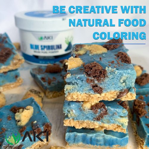 AKI Blue Spirulina Powder Pack- Loaded with Antioxidants | Vegan & Authnetic Food Coloring - Ideal for Making Smoothies, Ice Cream, Yogurt or Pastries ((1 Oz/28.35gr))