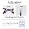 Mr.ZzjOOj Eyeglass Nose Pads, Soft Silicone Adhesive Nose Pads for Glasses, 3.2mm Heighten Anti-Slip Air Chamber Glasses Nose Pad for Full Plastic Frames, 12 Pairs (Clear)