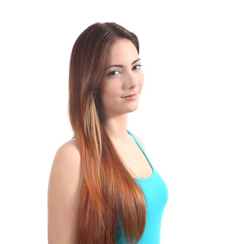 TRESSMATCH 16"-18" Remy Human Hair Clip in Extensions Light Auburn Red (Color#30) 7 pieces(pcs) Thick to Ends Full Head Set (130grams)