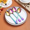 Rainbow Teaspoons 6.5" Set of 12, Berglander Stainless Steel Titanium Plating Shiny Mutil-Color Tea Spoons Silverware, Colorful Tea Spoon Small Dessert Spoon Teaspoon Easy To Clean Dishwasher Safe