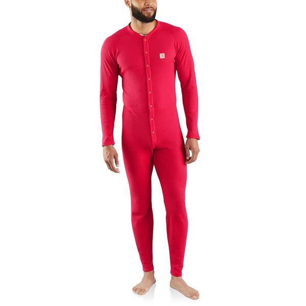 Carhartt Men's Force Classic Thermal Base Layer Union Suit, Red, Medium