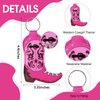 Seenelling 12 Pcs Cowgirl Boot Lipstick Holder Keychain Bulk Western Cowgirl Lip Balm Lip Gloss Holder Keychain for Women