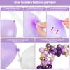 Amandir 150Pcs Purple Balloons Garland Arch Kit, Light Pastel Purple Gold White Balloons Confetti Latex Metallic Balloons for Women Birthday Baby Shower Wedding Party Decorations Supplies