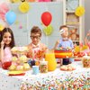 durony 2 Pieces Confetti Sprinkle Tablecloth Disposable Plastic Rectangle Sweet Candy Party Table Cover for Birthday Wedding Party Ice Cream Theme Party Supplies