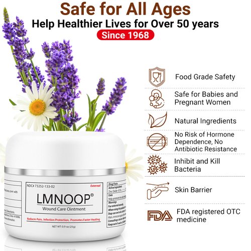 LMNOOP® Bed Sore Cream, Maximum Strength Wound Care Ointment for Infection Protection & Skin Repair, Fast Healing for Diabetic Wounds, Pressure Sores, Venous Ulcer, Burns, Cuts, Scrapes