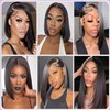 CRYSTALHAIR 14Inch Bob Wig Human Hair Glueless 13x4 HD Lace Frontal Wigs Human Hair Pre Plucked 180% Density Short Straight Lace Front Bob Wigs with Baby Hair for Women Natural Color