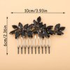 Teyglen Crystal Bride Wedding Hair Comb Full Rhinestone Side Hair Comb Black Hair Pieces Bridal Black Headpieces Hair Accessories for Women Girl(Black)