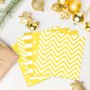 Disposable Striped Chevron Polka Dot Yellow Paper Luncheon Party Napkins 60 Count 13"x13"