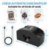 Ni-SHEN Fully Automatic Card Shuffler 1-2 Deck,USB/Battery Operated Electric Shuffler, Lower Noise Playing Card Shuffle for UNO,Poker, Phase 10,Skip-Bo,Blackjack（Black）