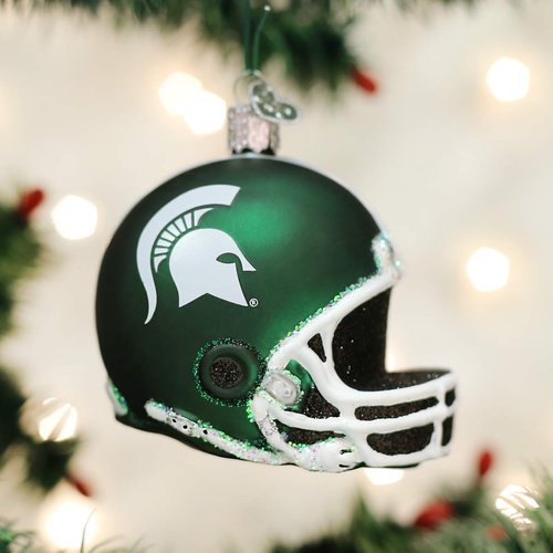 Old World Christmas Ornaments: Michigan State University Spartans Glass Blown Ornaments for Christmas Tree, Helmet