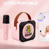 Ainrvteers Kids Karaoke Machine、Kareoke Machine with Bluetooth and Wireless Microphone for Kids， Toys Gifts for Girls Boy Ages 4, 5, 6, 7, 8, 9, 10, 12 +Year Old Birthday (Pink-1 Mic)