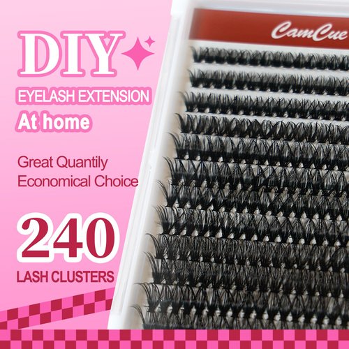 Lash Clusters DlY Eyelash Extensions 40D 0.07 C Curl 9-16mm Eyelash Clusters Mixed Tray Cluster Eyelash Extensions Natural individual Lashes (40D-0.07C-9-16mm)
