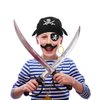Tatuo 30 Pieces Pirate Captain Eye Patches Pirate Bandana Fake Mustache Pirate Gold Earrings for Halloween Kid Adult Pirate Masquerade Cosplay Party Costume Prop