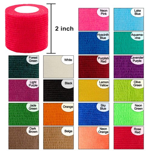 BQTQ 40 Rolls Self Adherent Wrap 2 Inch Self Adhesive Bandages Wrap Tape Stretch Bandage Self Stick Bandage Wraps for Wrist Ankle Swelling Sprains(20 Colors)