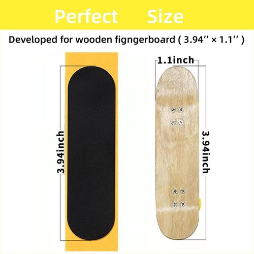 ACFELLE 30Pcs Pre Cut Grip Tape for Fingerboards, 100mm*28mm One Step Install Pro Finger-Skateboard Foam Adhesive Stickers (30pcs)