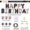 Happy Birthday Balloons Banner, 3D Mylar Foil Letter Birthday Balloons with 6pcs Star Balloons, Birthday Party Decorations for Kids Boys Men Adults Birthday Party Supplies, Black&Rose Gold