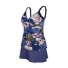 JINXUEER Plus Size Swimsuits Ruched Modest Swimdress Floral Tankini Swimwear Two Piece Skirt Bathing Suit for Women