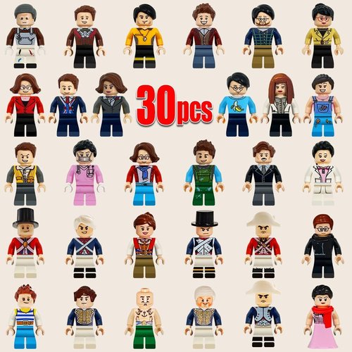 Joyday Mini Figure Toy, 30PCS Minifigure Stuffer, Minifigure Building Bricks with Accessories, Boys and Girls Little Gift for Christmas, Birthday Cake Decorations, Easter Eggs