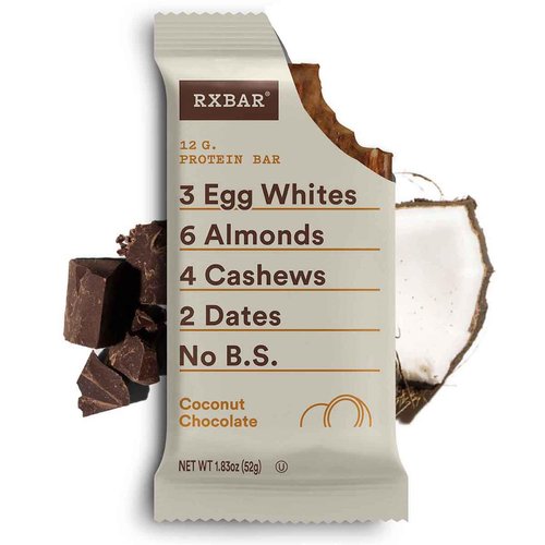 RXBAR Protein Bars, 12g Protein, Gluten-Free, Snacks, Coconut Chocolate, 9.15oz Box (5 Bars)